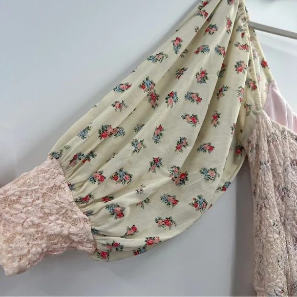 We Are HAH Maiden Memphis Corset Midi Dress in Almond Milk Cottagecore sz Large - Picture 9 of 14